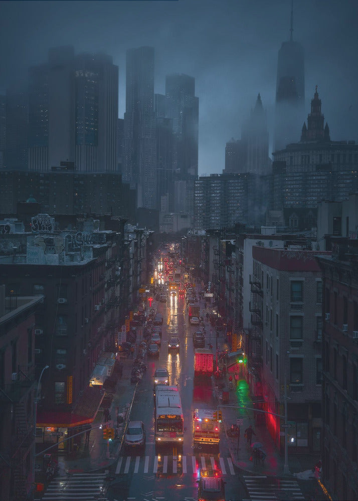 Raining China Town | Canvas