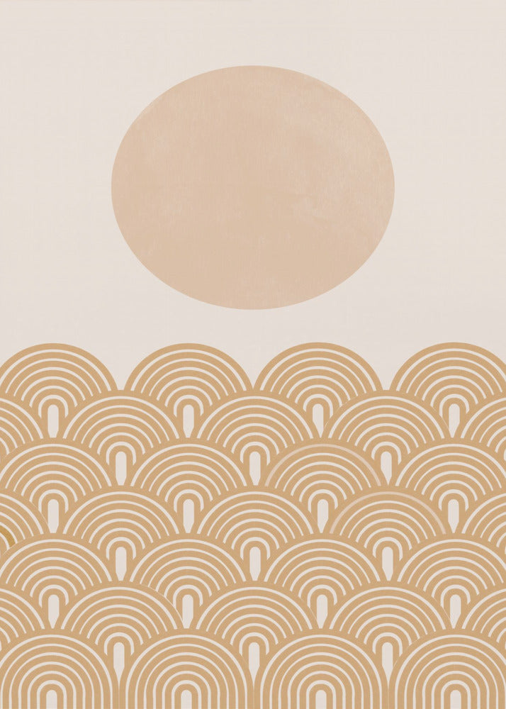 Golden Sun Waves | Canvas