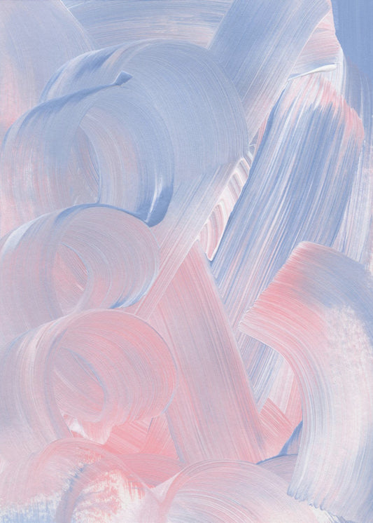 Pastel Brushstrokes In Blue And Pink Hues | Canvas