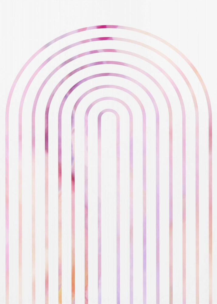 Arching Lines In Soft Pastel Colors | Canvas