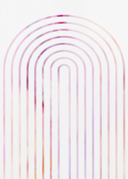 Arching Lines In Soft Pastel Colors | Canvas