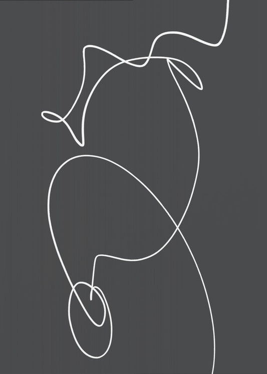 White Squiggle On A Dark Background | Poster