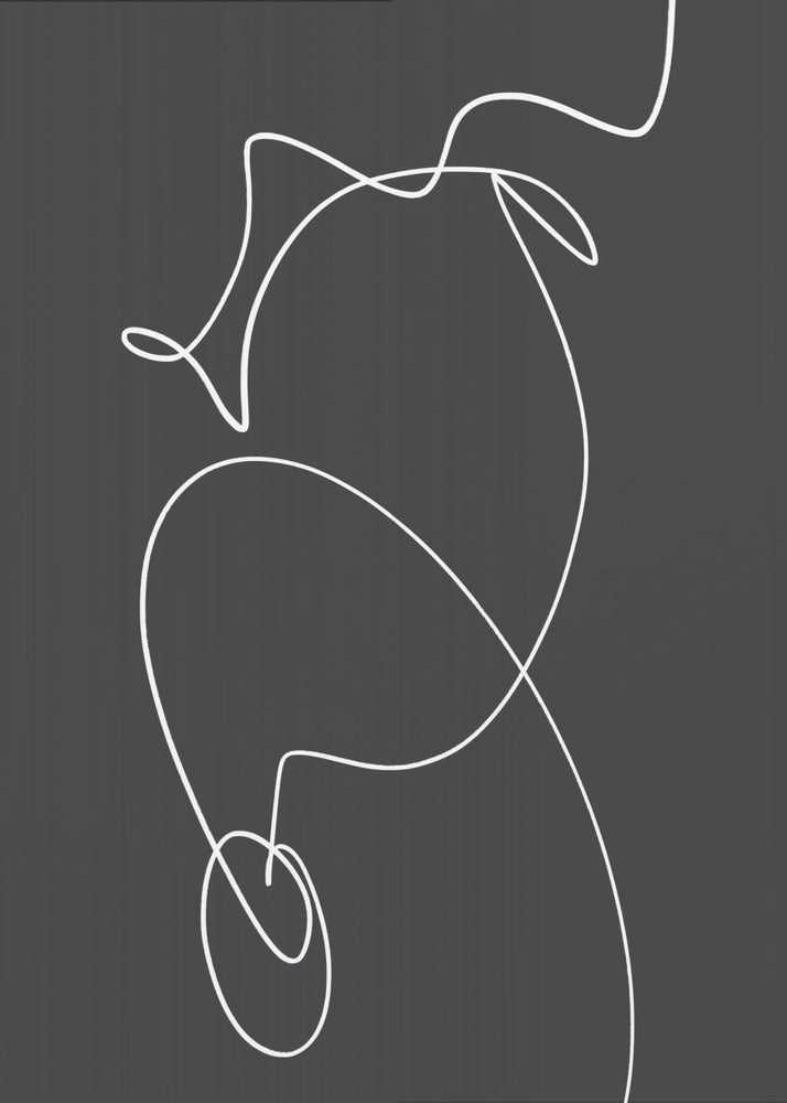 White Squiggle On A Dark Background | Canvas