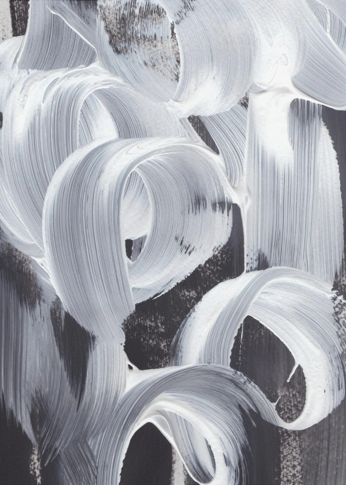 Swirling White Brushstrokes | Canvas