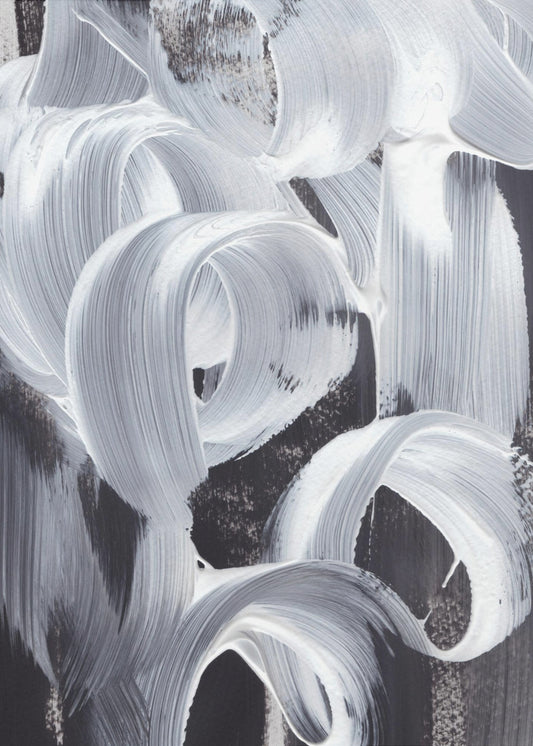 Swirling White Brushstrokes | Canvas