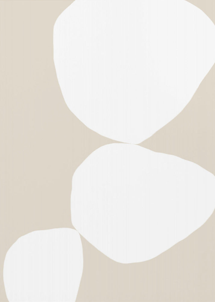 Three White Organic Shapes | Canvas