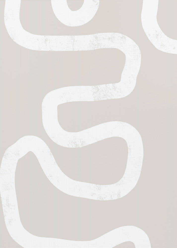Fluid White Lines On A Beige Background | Canvas