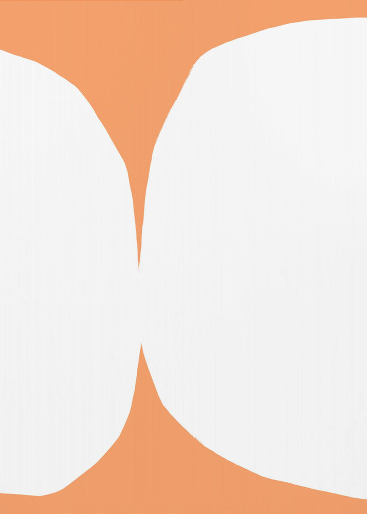 Geometric White Shapes On An Orange Background | Canvas