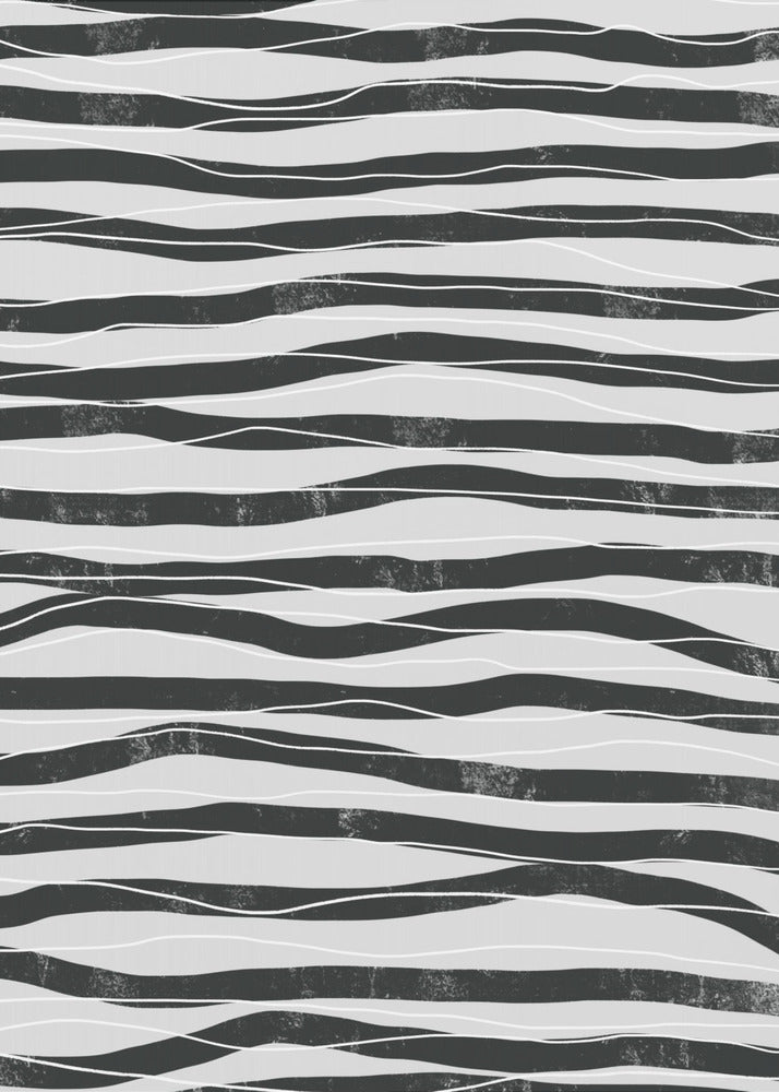 Black and White Waves Lines | Canvas