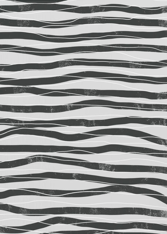 Black and White Waves Lines | Canvas