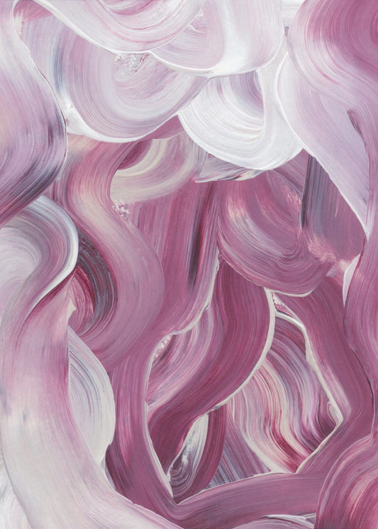 Expressive Pink and White Brushstrokes | Canvas