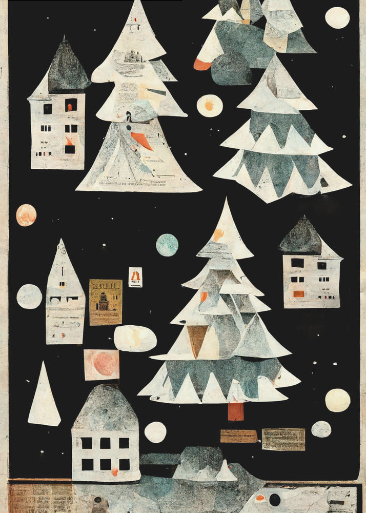 A Paper Village At Night | Poster