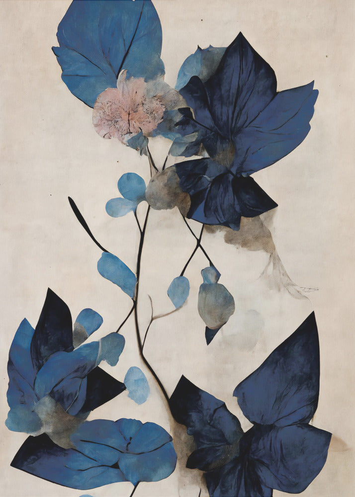 Blue Dry Flowers | Poster
