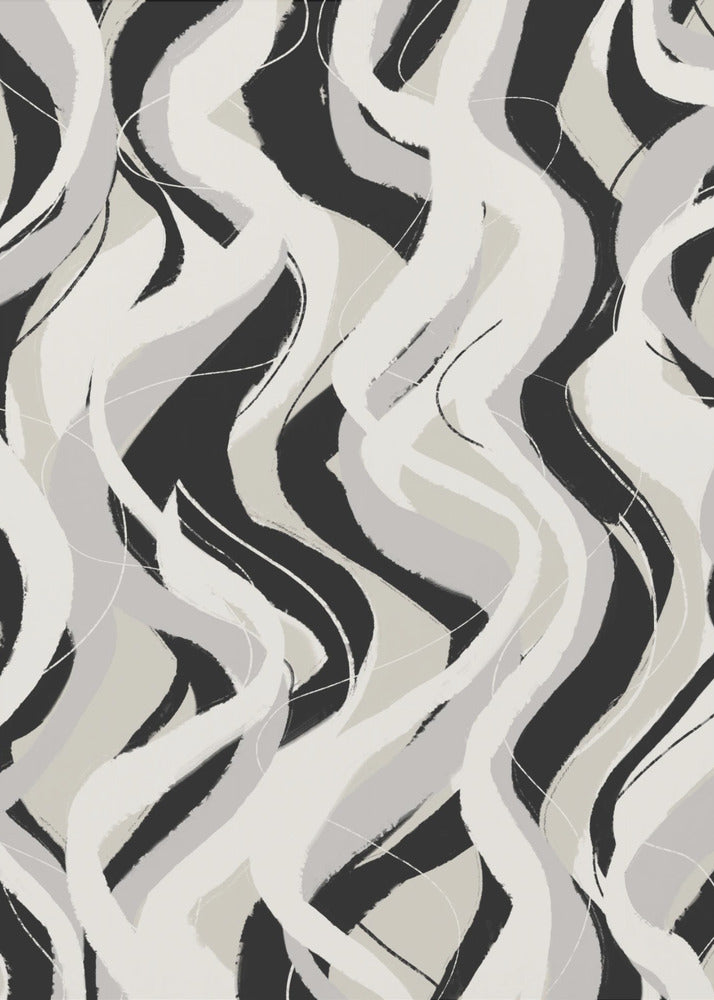 Curved Monochrome Waves | Canvas