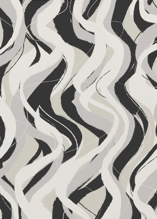 Curved Monochrome Waves | Canvas