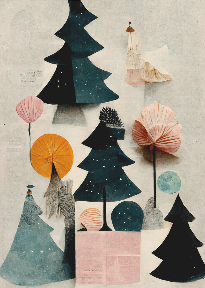Cute Pine Tree Composition | Canvas
