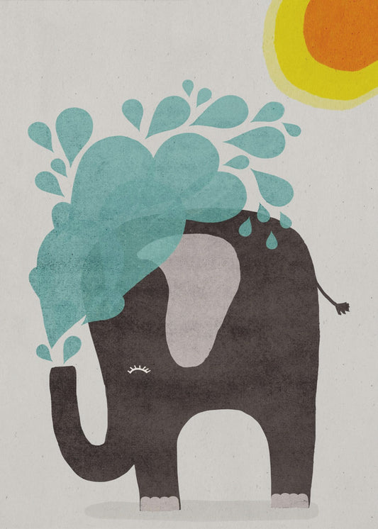 Elephant Splashing | Canvas