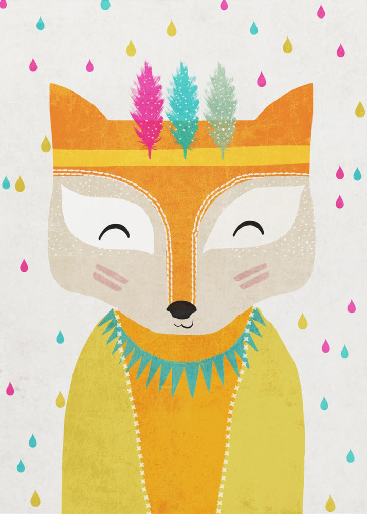 Feathered Fox Face | Poster