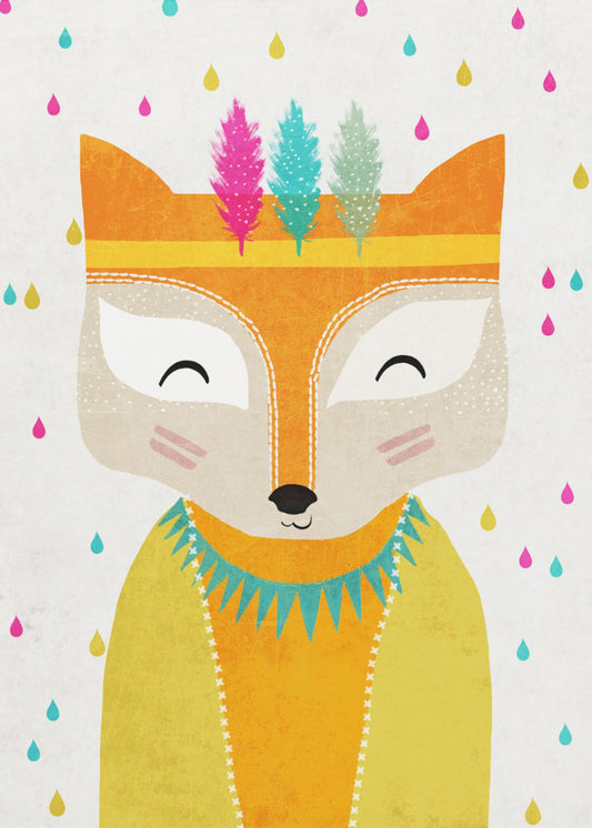 Feathered Fox Face | Poster
