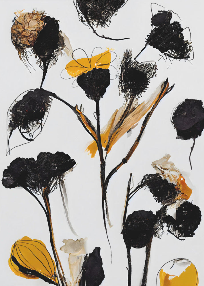 Black Dry Flowers | Poster