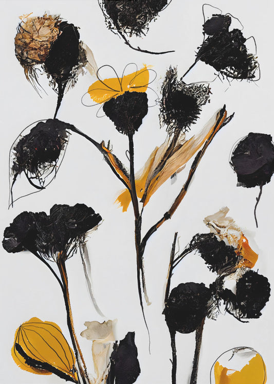 Black Dry Flowers | Poster