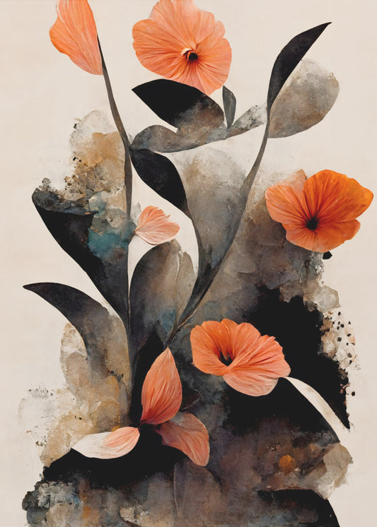 Coral Flowers | Poster
