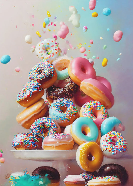 Colorful Donut Cascade | Canvas