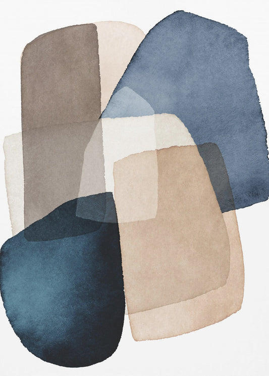 Blue Brown Blocks | Poster