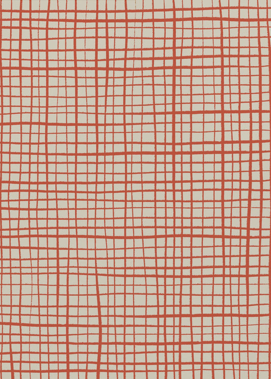 Red Grid Harmony | Poster