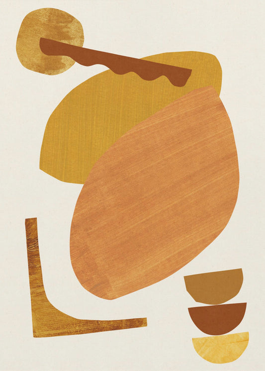 Abstract Collage With Warm Shapes | Poster