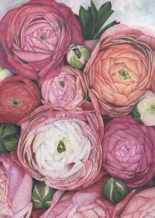 Arleth ranunculus bouquet in warm pink | Canvas