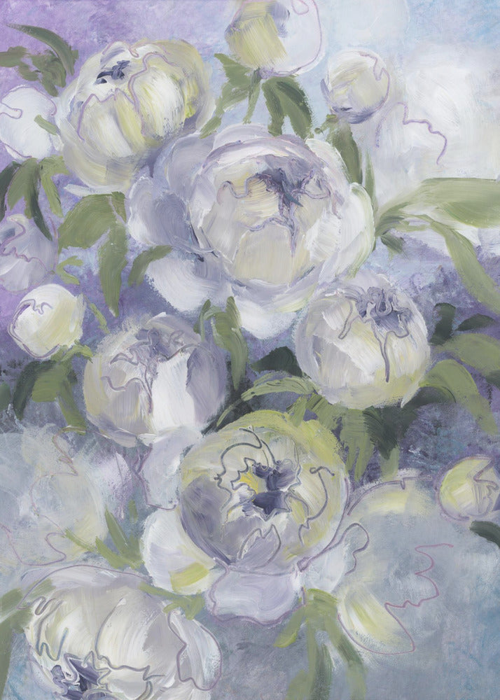 Sady painterly florals in violet | Canvas