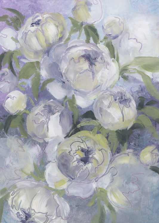 Sady painterly florals in violet | Canvas