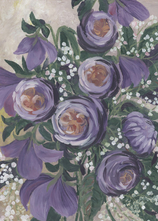 Aaliyah painterly English roses | Canvas