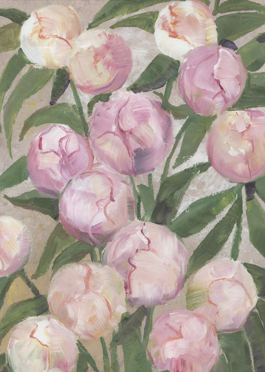 Valenty painterly peonies | Canvas
