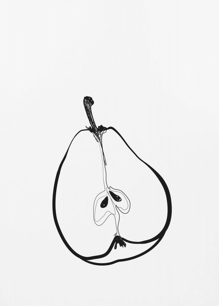 Line art half pear | Canvas