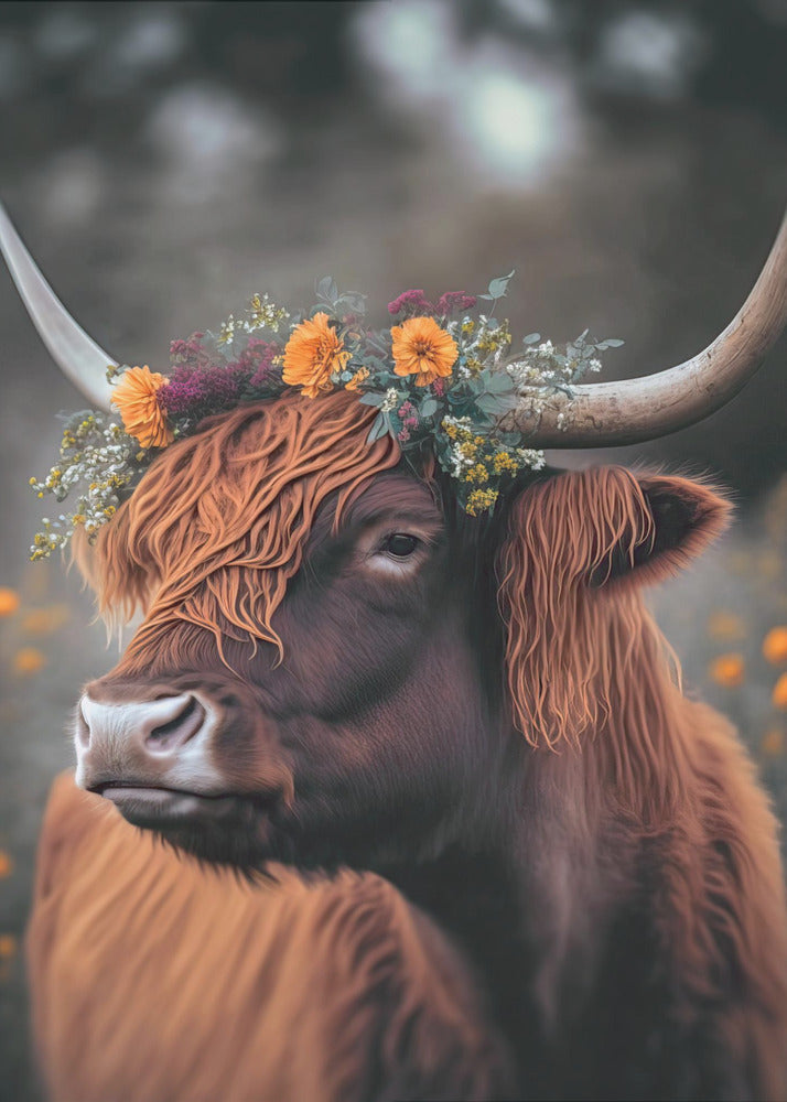 Majestic Blossom牛 | Canvas