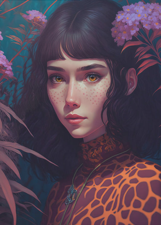 Mystical Bloom Gaze | Canvas