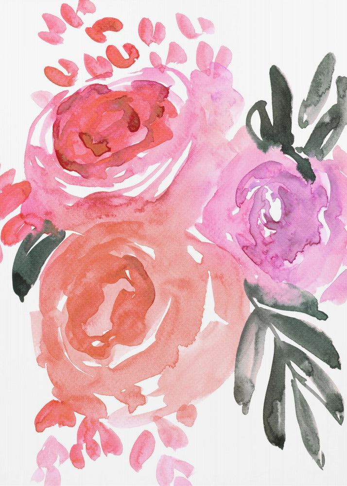 Maeko loose watercolor florals I | Canvas