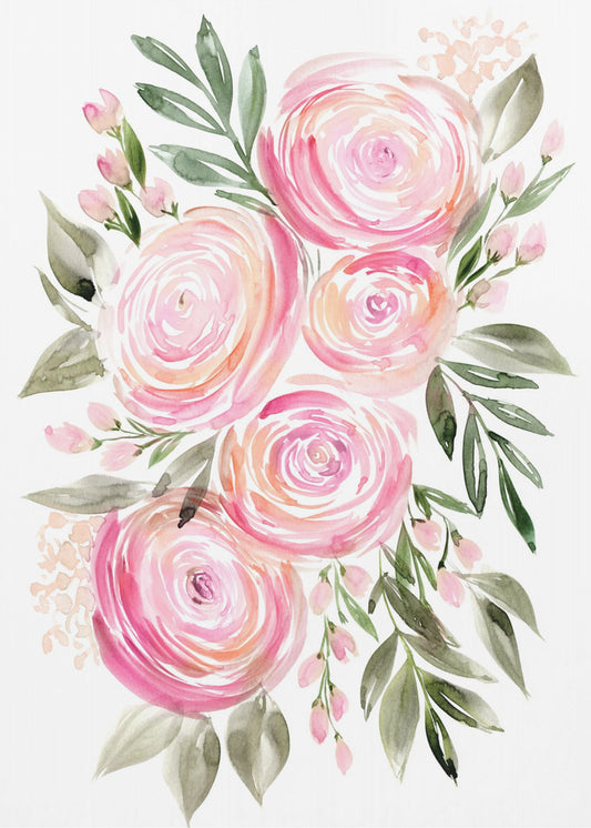 Begonia pink ranunculus bouquet | Canvas
