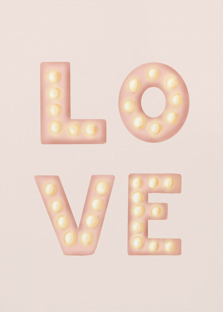 LOVE Light Letters Pink | Poster