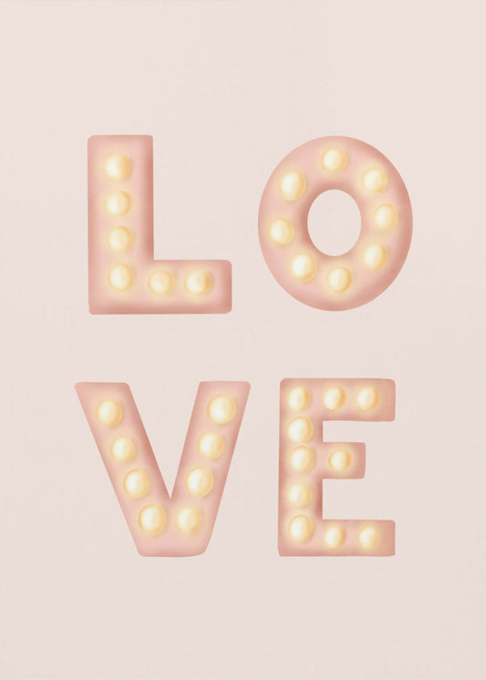 LOVE Light Letters Pink | Canvas
