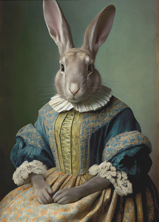 Regal Hare Portrait | Canvas