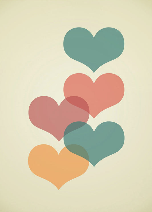 Mid century hearts I | Poster