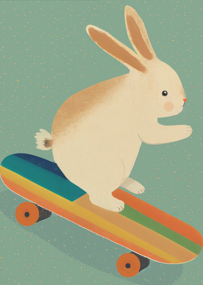Skateboarding Bunny | Canvas