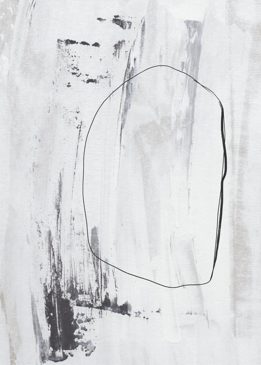 Black Strokes And A Delicate Outline | Canvas