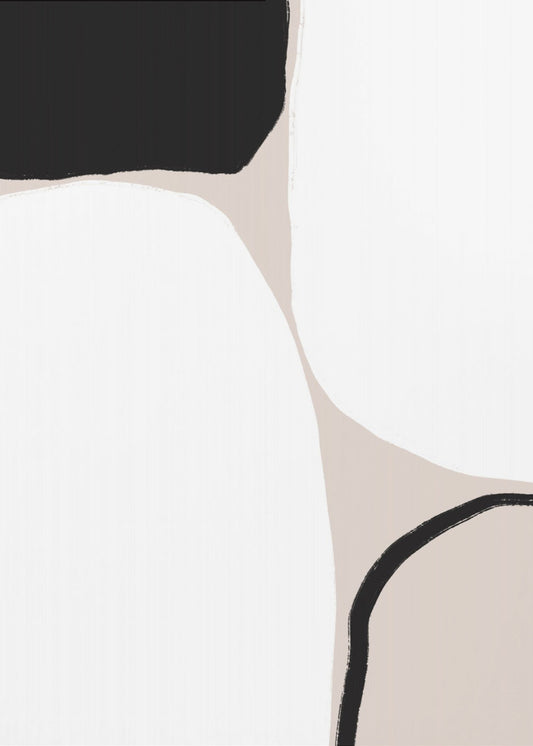 Black And Beige Geometric Shapes | Poster