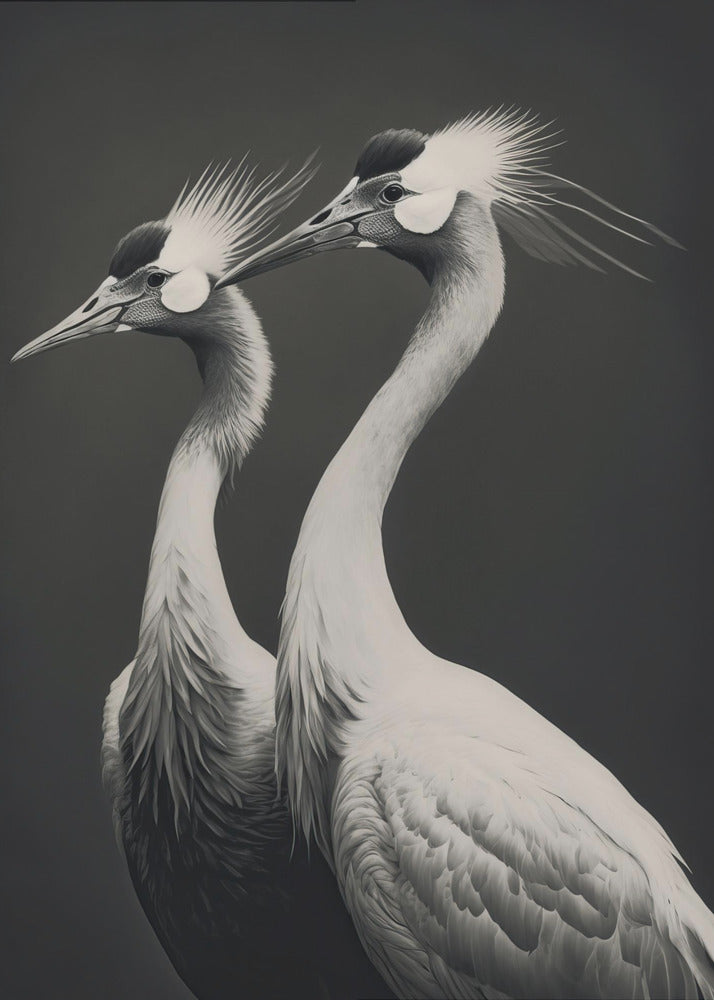 Graceful Cranes Duo | Poster