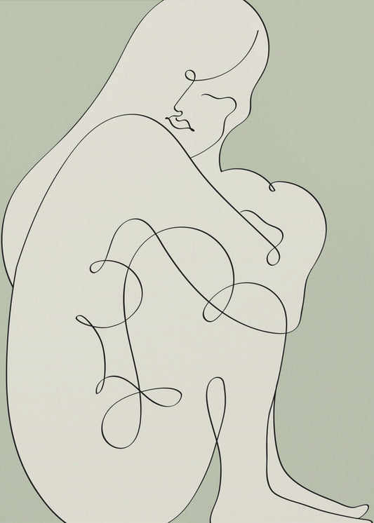 Sitting Woman Green | Poster