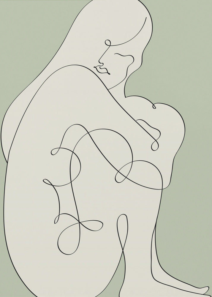 Sitting Woman Green | Canvas